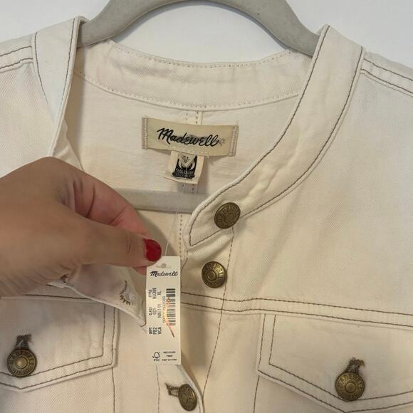 NWT Madewell Cocoon-Sleeve Denim Lady Jacket In Vintage Canvas Size XL - Picture 8 of 8